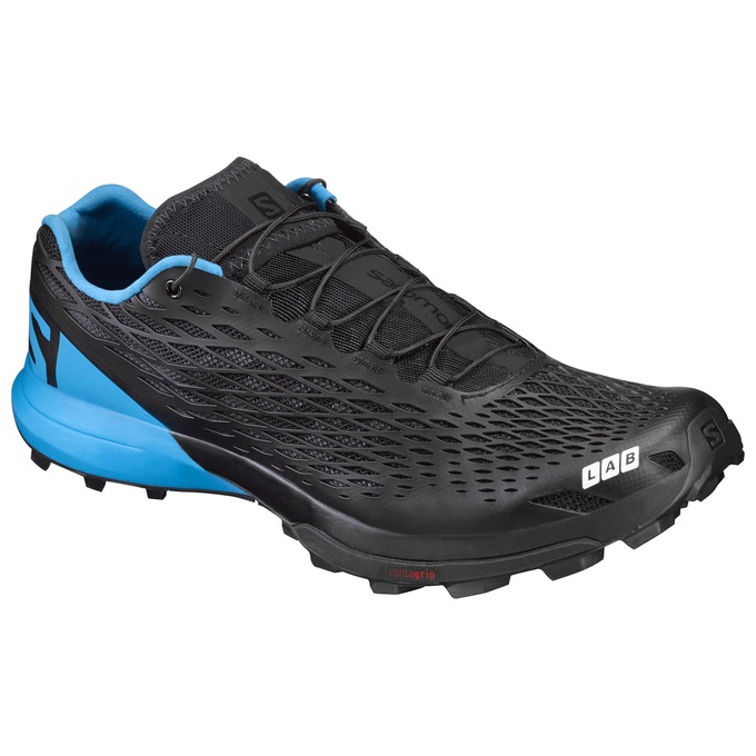 Salomon Israel S/LAB XA AMPHIB - Mens Trail Running Shoes - Black/Blue (YRAX-80136)